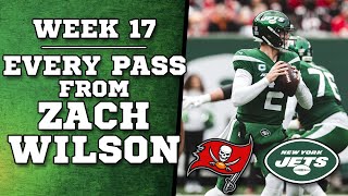 Zach Wilson Highlights - Week 17 - Every Pass vs Buccaneers