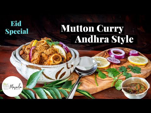 SPICY MUTTON CURRY ANDHRA STYLE IN PRESSURE COOKER - MAMSAM KOORA | EID SPECIAL MUTTON CURRY