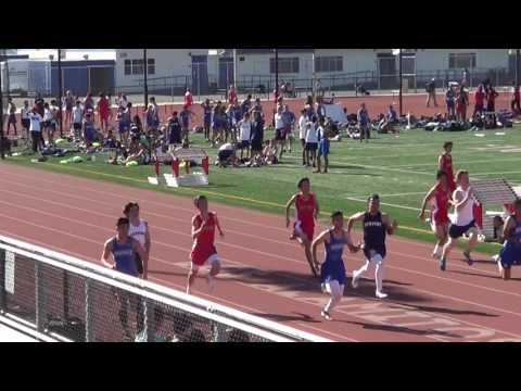 JVB 100m vs Fountain Valley & Newport Harbor 3-29-17 - Los Alamitos Boys