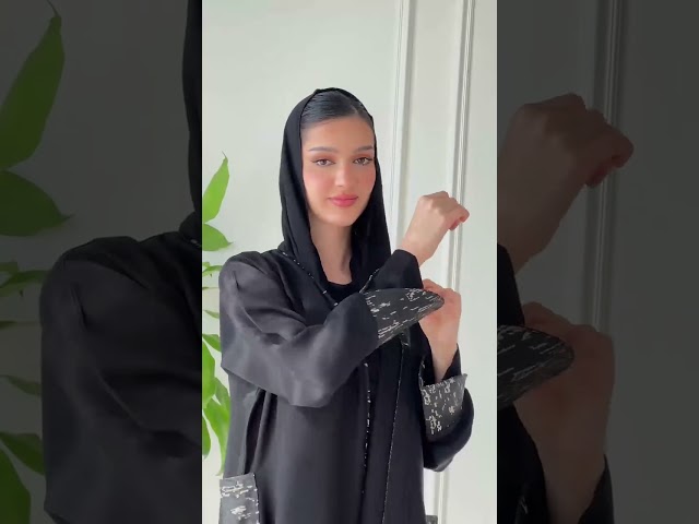 عباية سوداء بجيوب جانبيه عصرية وعملية 7016