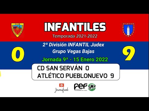 21-22 INFANTIL || J9ª CD SAN SERVAN 0 - ATLETICO PUEBLONUEVO 9 (15-01-22)