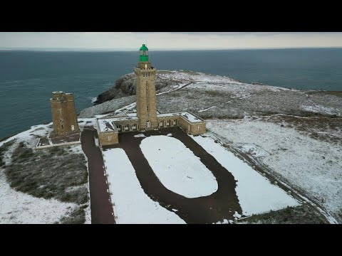 Video Thumbnail: Cap Frehel lighthouse in Brittany covered in snow | AFP