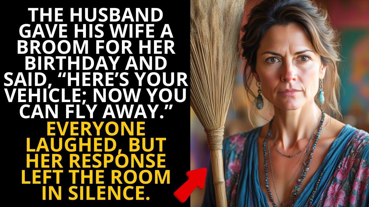 HUSBAND GAVE HIS WIFE A BROOM FOR HER BIRTHDAY AND SAID, "HERE’S YOUR VEHICLE; YOU CAN FLY AWAY."