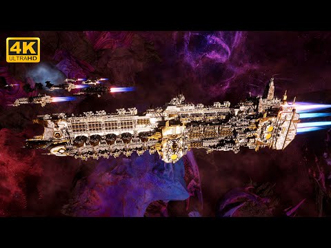 Imperial Navy vs Tau Merchant Fleet - Skalgrim Mod - 4K Quality - Battlefleet Gothic Armada 2
