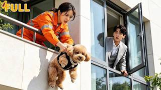 CEO’s dog fell from a building—no one dared rescue,only kind cleaner girl grabbed it! Love sparks!