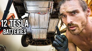 I Fit 12 Tesla Batteries Under My Van - Electric Camper Build Ep 5