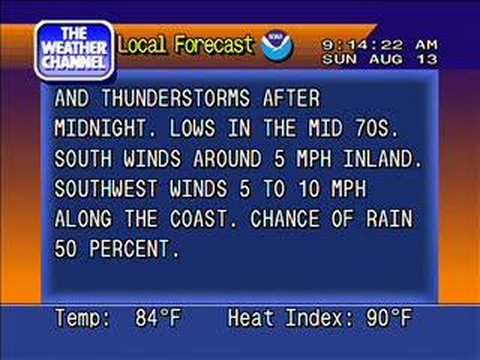WeatherSTAR 4000 Emulator Clip: 9:13 AM - 8/13/06