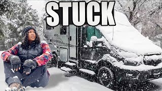 HE LEFT ME! Surviving My First Winter Snow Storm in My Camper Van ALONE (RV Life)