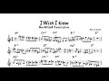 I Wish I Knew - Blue Mitchell - Bb Trumpet Transcription