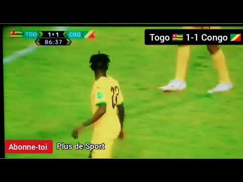 Togo vs Congo (1-1) Terminé. Buts Alaixys Romao 20', Placca Fessou 56'