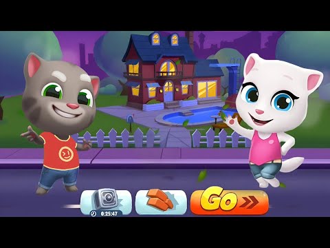 Talking Tom Gold Run (Las Vegas) - Tom Fight Raccoons & Unlock Angela - Full Screen Gameplay