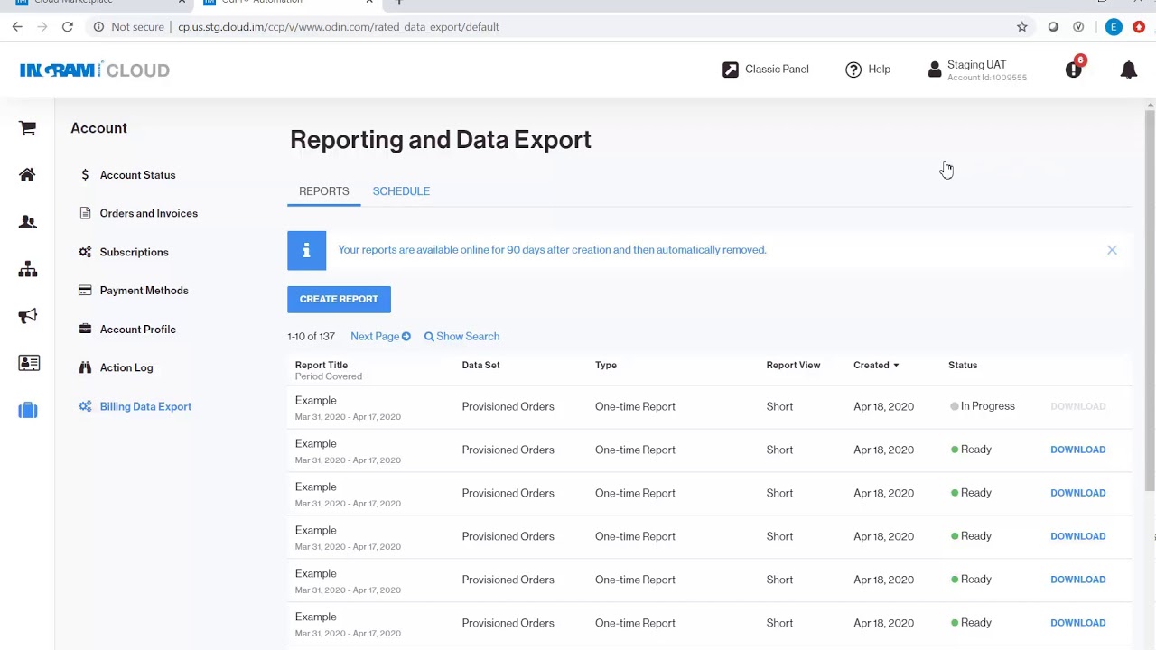 How to Generate and Download the Billing Data Export Report