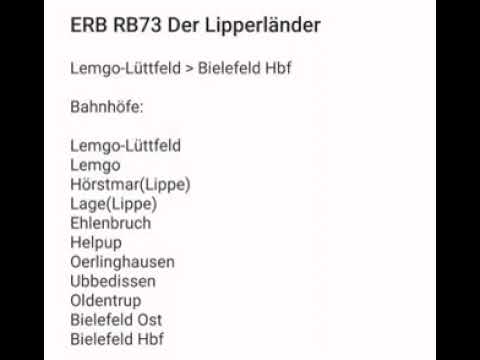 (Eurobahn) ERB RB73 Der Lipperländer Ansagen: Lemgo-Lüttfeld - Bielefeld Hbf
