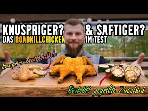 Das BESTE? Roadkill Chicken mit gegrillter Zucchini und Grillkartoffeln [Spatchcock Hähnchen]