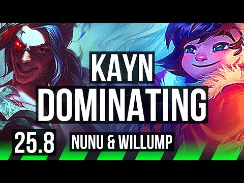 KAYN vs NUNU & WILLUMP (JGL) | 10/2/15, 65% winrate, Dominating | EUW Master | 25.8