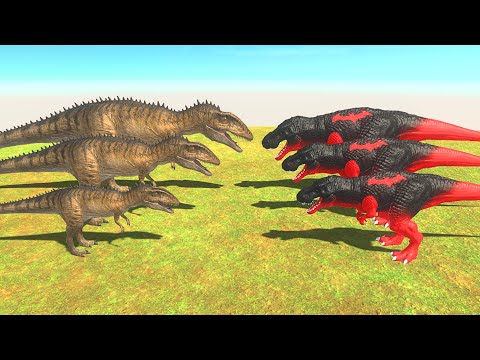 NEW CARCHARODONTOSAURUS VS BATMAN T-REX DEATH RUN | Animal Revolt Battle Simulator