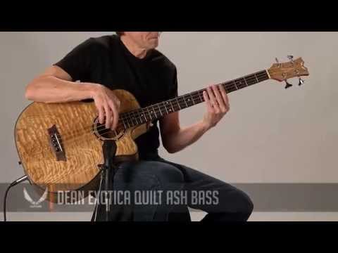 Dean Exotica Quilt Ash Acoustic-Electric Bass with Aphex Electronics image 10
