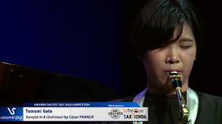 Tomomi Goto plays Sonata in A major for Violin and Piano 3rd Mov by César FRANCK