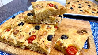 خبز الفوكاشيا العالمي اسهل واطيب فطيرة لكل الاذواق-Focaccia bread