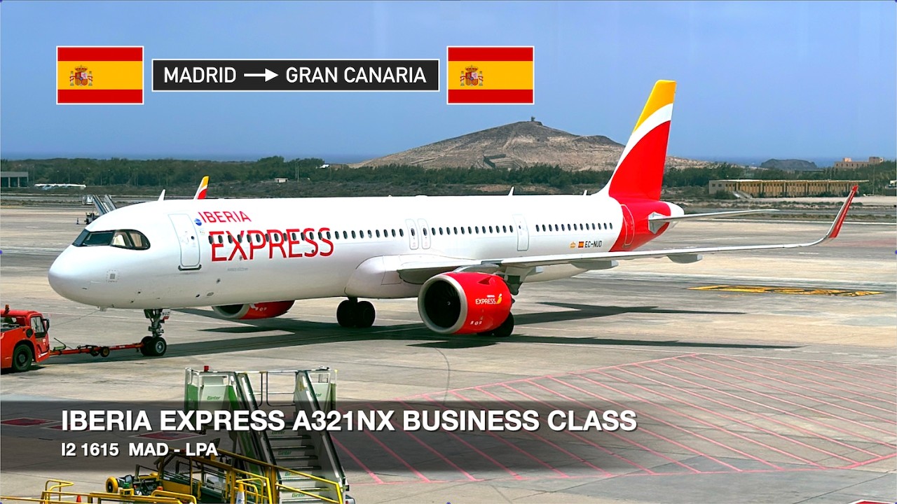 60€ BUSINESS CLASS UPGRADE: IS IT WORTH IT? | Iberia Express A321NX | Madrid ✈ Gran Canaria