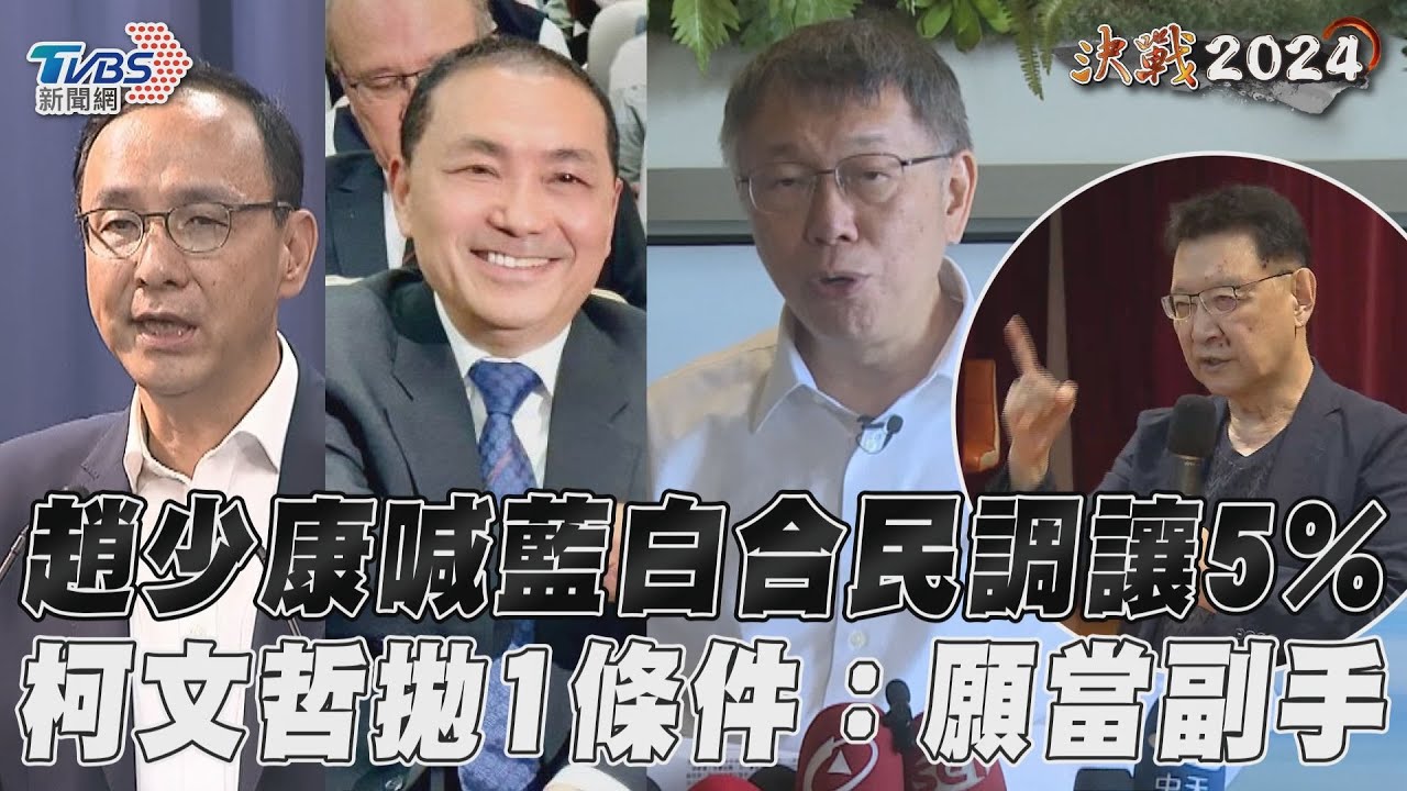 影音/趙少康喊藍白合民調柯讓5% 柯文哲:只贏誤差值願當副手