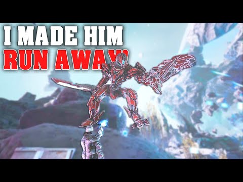 Tek Rifle VS Mek! He Ran Away!! 😅 | Ark Genesis Official Small Tribes PVP E37