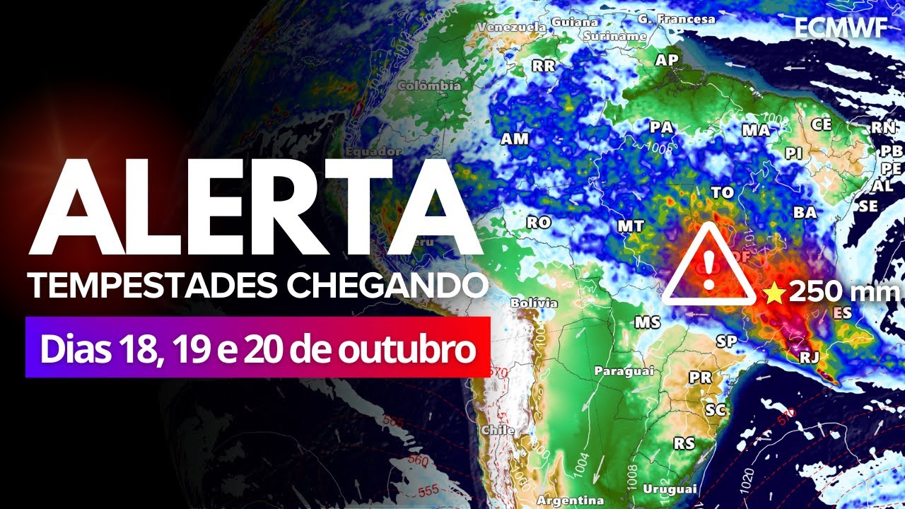 17/10/24 🔴 ALERTA: TEMPESTADES CHEGANDO NO FIM DE SEMANA | CHUVAS VOLUMOSAS, GRANIZADA E VENTANIA