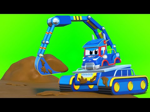 Truck cartoons for kids -  The SUPER excavator saves the farm - Super Truck in Car City !
