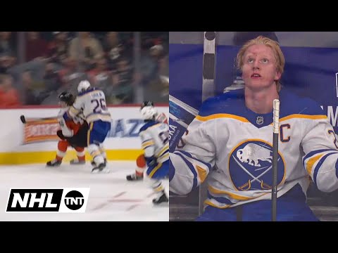Rasmus Dahlin Gets Ejected After Hit on Trevor Zegras 😳 | NHL on TNT