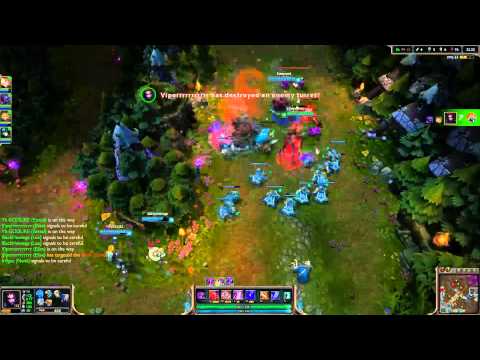 League of Legends: Nami ult and Jax quadra-kill for an ace
