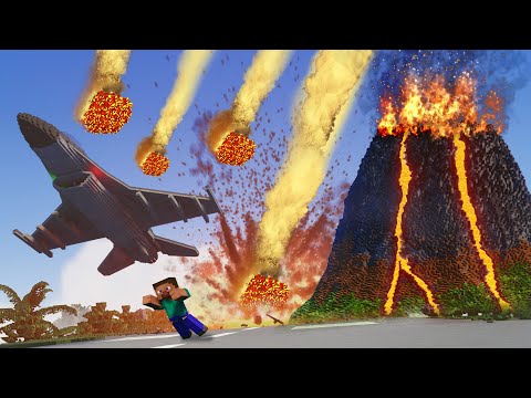 Realistic Volcano Eruption Destruction with Ragdolls 😱 Teardown Movie