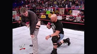 The Second Man Who Joins The Vince McMahon Kiss My Ass Club Stone Cold Steve Austin WWE Raw (2/2)