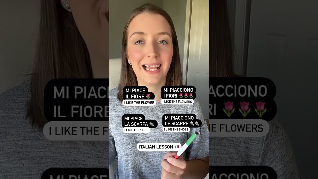 Mi piace and mi piacciono in Italian #shorts