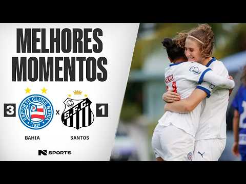 Gols e lances de Bahia x Santos