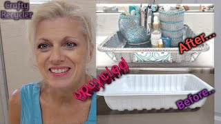 Glam bathroom tray DIY/ upcycle @CraftyRecycler