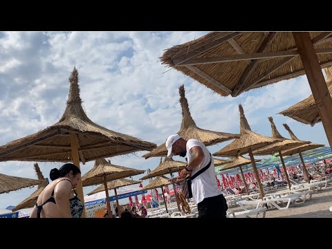 On the beach with Anca and the kids