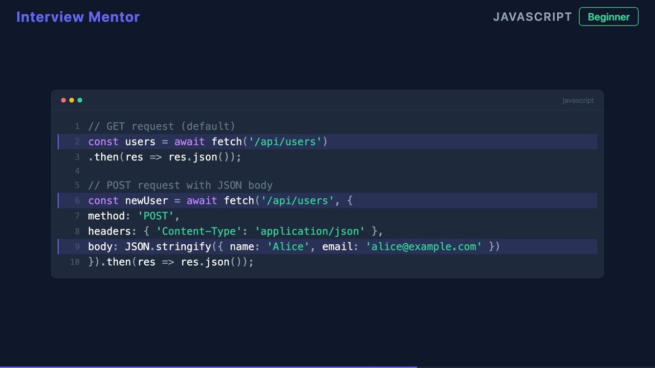 What is the Fetch API? (JavaScript Interview Question)