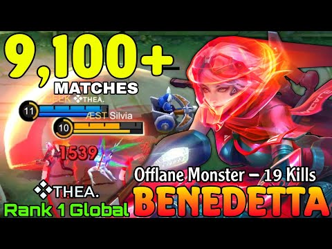 9,100+ Matches Benedetta 19 Kills Monster - Top 1 Global Benedetta by ❖ᴛʜᴇᴀ. - Mobile Legends