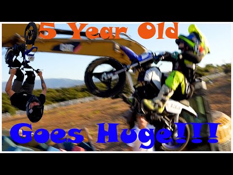 5 Year Old on PW50 Goes Huge, Does He Backflip?