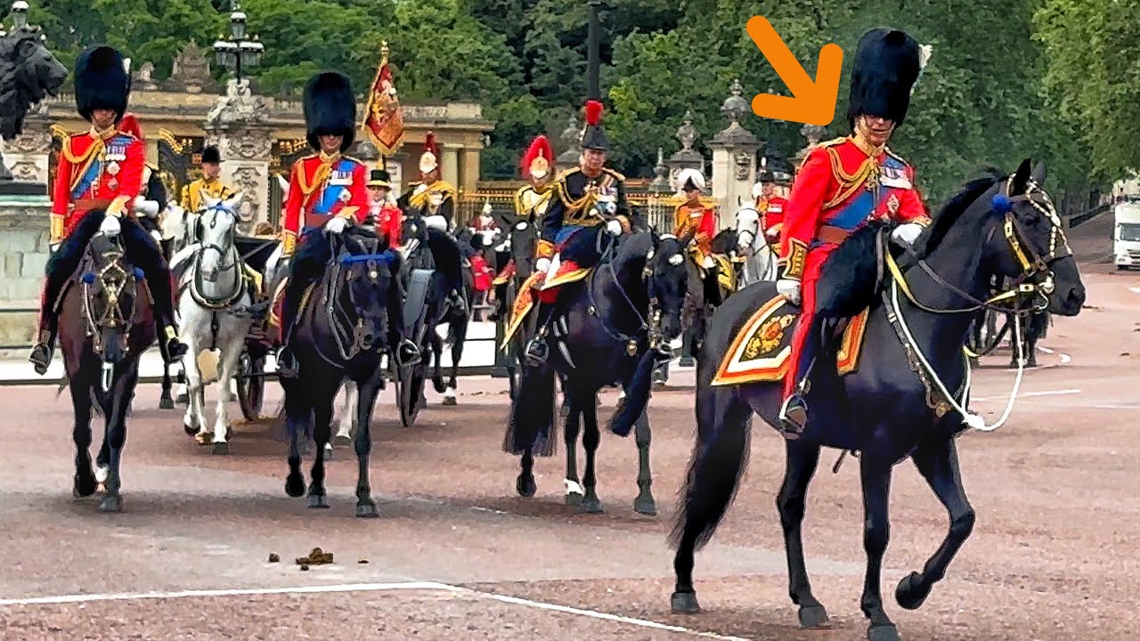 Crowds Go Wild as King Charles Rides on Horseback at Trooping the Colour