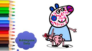 COLORING Peppa Pig in Polka Dots