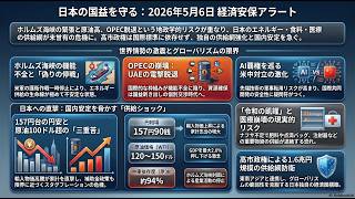 世界情勢ニュース【2026.5.7】連休明けの衝撃。コメ備蓄は「あと15日」。高市政権の1.6兆円支援と、160円の円安が招く「令和の飢饉」の正体。