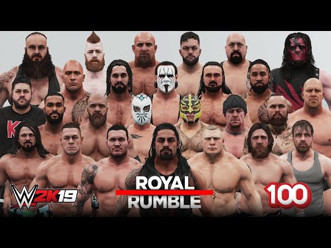 100 Man Royal Rumble Match! - WWE 2K19.