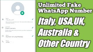 How To Get Free Unlimited Fake WhatsApp Number All Country | Italy Fake WhatsApp Number