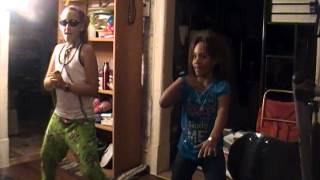 Two girls dancing to "NBC Olympic Style" song (a parody song of PSY "Gangnam Style")