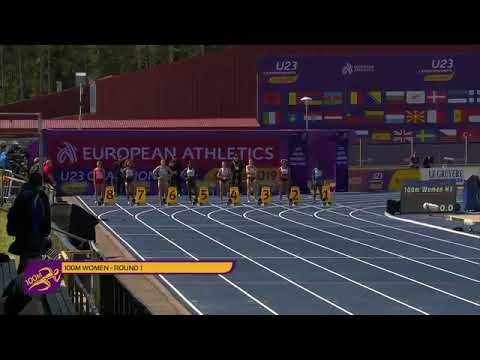 Women's 100m Round 1 Heat 3 - 2019 European Athletics U23 Championships
