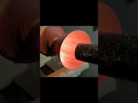 Woodturning RED Goblet!! #लकड़ी