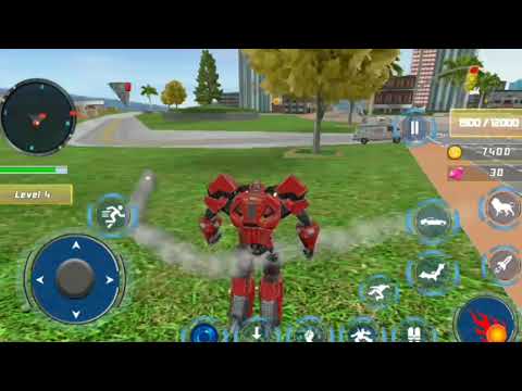 Lion robot car game 2021-flying bat robot game