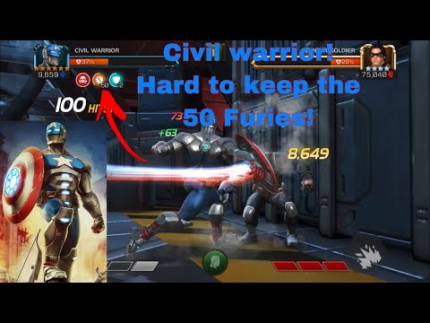 6* Civil Warrior Buff with 50 Furies! - decent damage but hard to keep Furies? - MCOC