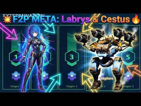 💥 F2P META: Labrys & Cestus Dominating Projectile Week 🔥| war robots | extermination mode